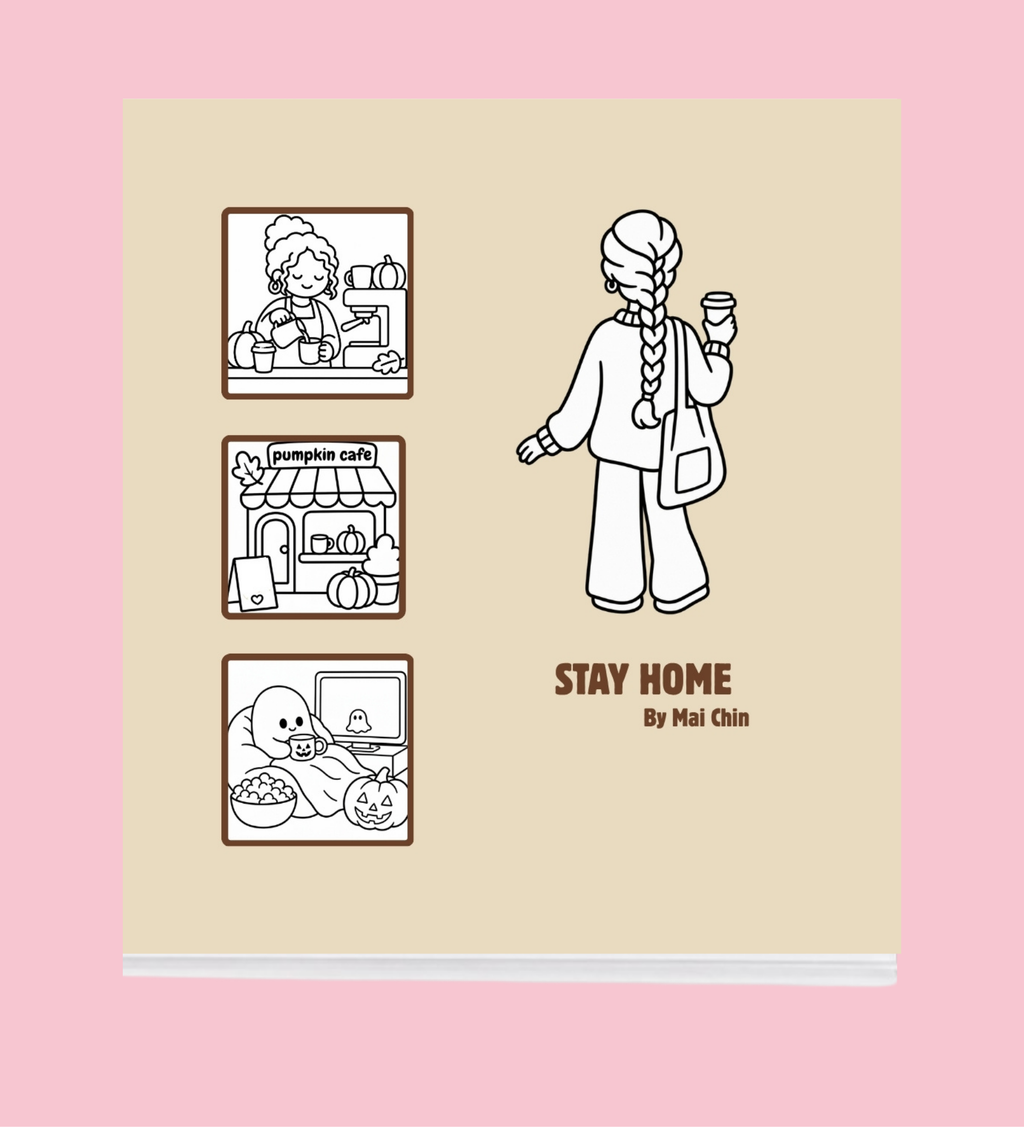 FALL STAY HOME - Mini Bold & Simple Coloring Book